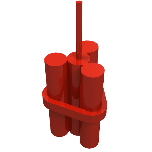 Rendu LDraw de Équipements bâtons de dynamite (Equipment Dynamite Sticks), couleur indicative