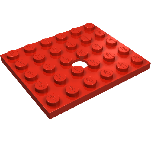Rendu LDraw de Plaque spéciale 5 x 6 avec trou (Plate Special 5 x 6 with Hole), couleur indicative