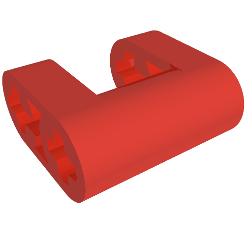 Rendu LDraw de Connecteur Technic 2 x 2 avec 1 x 1 découpe avec trous d'axe (Technic Connector 2 x 2 with 1 x 1 Cut-Out with Axle Holes), couleur indicative