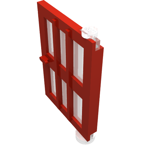 Rendu LDraw de Porte 1 x 4 x 5 droite avec 6 volets (Door 1 x 4 x 5 Right with 6 Panes), couleur indicative