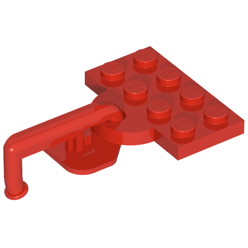 Rendu LDraw de Plaque spéciale 2 x 4 avec Train Coupler Closed avec Hook, couleur indicative