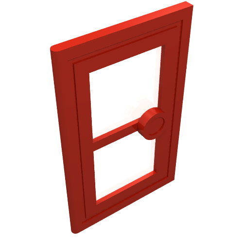 Rendu LDraw de Porte 1 x 3 x 4 avec verre (Door 1 x 3 x 4 with Glass), couleur indicative
