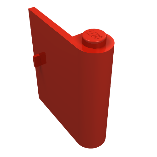 Rendu LDraw de Porte 1 x 3 x 3 droite avec fenêtre et poignée horizontale (Door 1 x 3 x 3 Right with Window and Horizontal Handle), couleur indicative