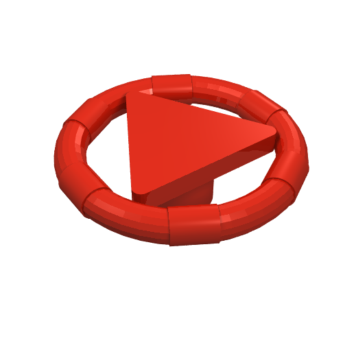 Rendu LDraw de Anneau avec centre Triangle avec bandes d'or [sans motif] (Ring with Centre Triangle with Gold Bands [Plain]), couleur indicative