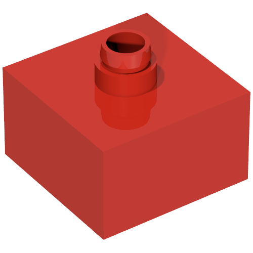Rendu LDraw de Duplo Platine / Base de canon 2 x 2 (Duplo Turntable / Cannon Base 2 x 2), couleur indicative