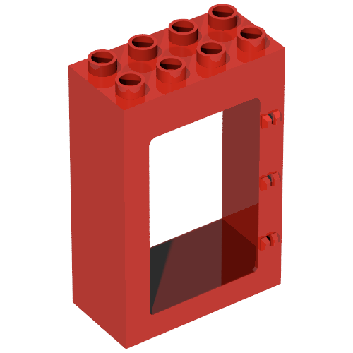 Rendu LDraw de Cadre de porte Duplo 2 x 4 x 5 (Duplo Door Frame 2 x 4 x 5), couleur indicative