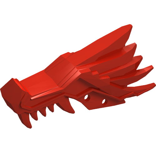 Rendu LDraw de Partie du corps de la créature, tête de dragon (Creature Body Part, Dragon Head Upper Jaw [Plain]), couleur indicative