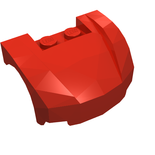 Rendu LDraw de Corps du véhicule, arc de roue / garde-boue 3 x 4 x 1 2/3 profil bas, avant incurvé (Vehicle Body, Wheel Arch / Mudguard 3 x 4 x 1 2/3 Low Profile, Curved Front), couleur indicative