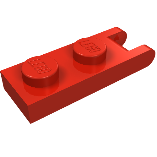 Rendu LDraw de charnière Plaque 1 x 2 avec 2 Fingers at Outer Edges, couleur indicative