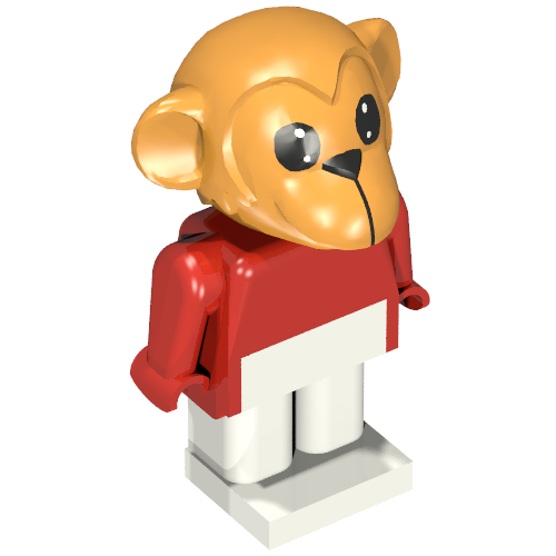 Rendu LDraw de Fabuland figurine singe 5 (gabriel) (Fabuland Figure Monkey 5 (Gabriel)), couleur indicative