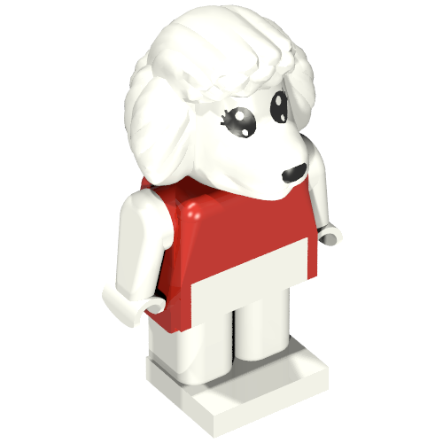 Rendu LDraw de Fabuland figurine Caniche (Fabuland Figure Poodle), couleur indicative