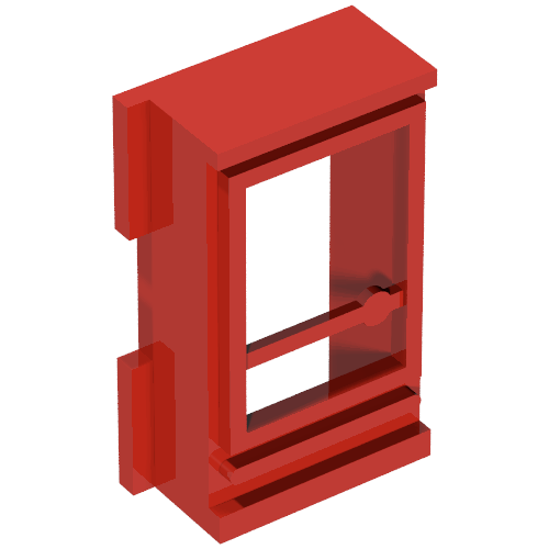 Rendu LDraw de Porte 1 x 2 x 3 gauche, sans verre pour briques fendues (Door 1 x 2 x 3 Left, without Glass for Slotted Bricks), couleur indicative