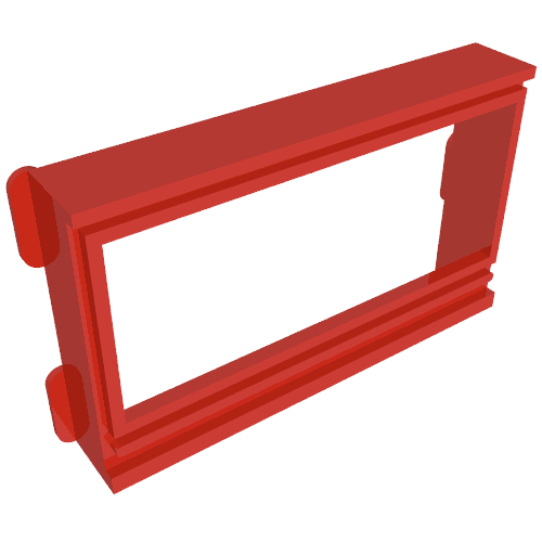 Rendu LDraw de fenêtre 1 x 6 x 3 Panorama, sans Glass for Slotted Bricks, couleur indicative
