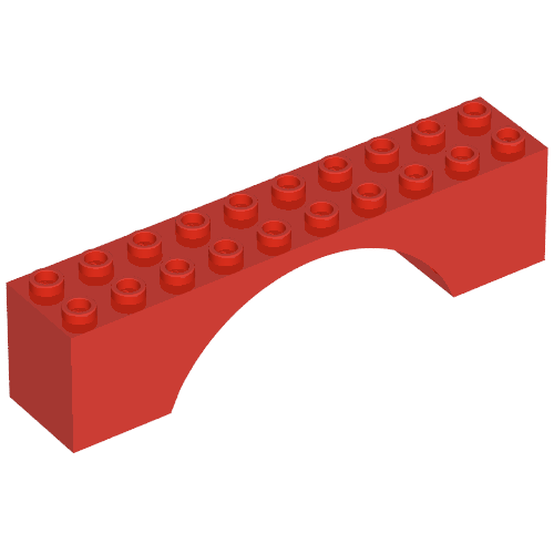 Rendu LDraw de Minitalia Arch 2 x 10 x 2 avec Bottom X Support, couleur indicative