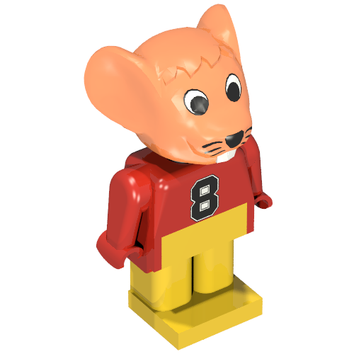 Rendu LDraw de Fabuland figurine souris 2 (Fabuland Figure Mouse 2), couleur indicative