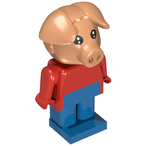 Rendu LDraw de Fabuland Figurine Pig 3 [Blondi] (Fabuland Figure Pig 3 [Blondi]), couleur indicative