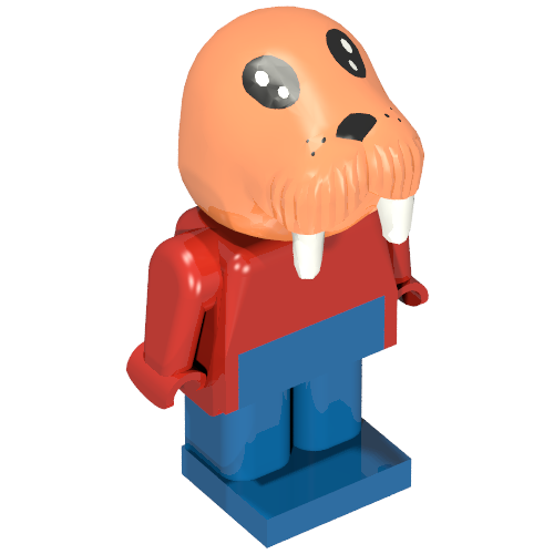 Rendu LDraw de Morse Fabuland figurine 1 (william) (Fabuland Figure Walrus 1 (William)), couleur indicative