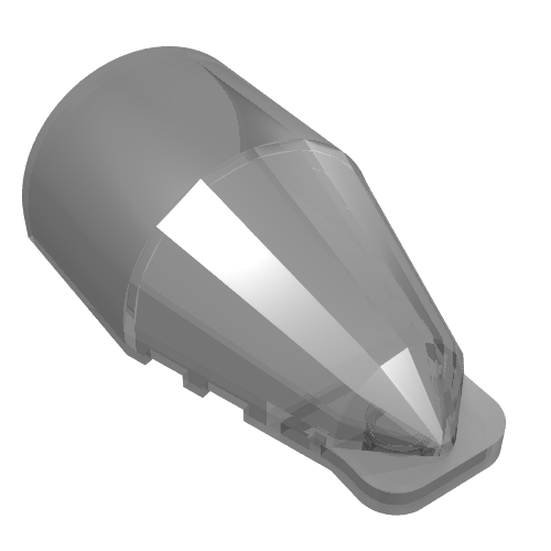 Rendu LDraw de Pare-brise 7 x 4 x 2 bords avant ronds étendus (Windscreen 7 x 4 x 2 Round Extended Front Edge), couleur indicative