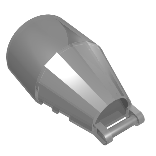 Rendu LDraw de Pare-brise 7 x 4 x 2 rond avec poignée (Windscreen 7 x 4 x 2 Round with Handle), couleur indicative