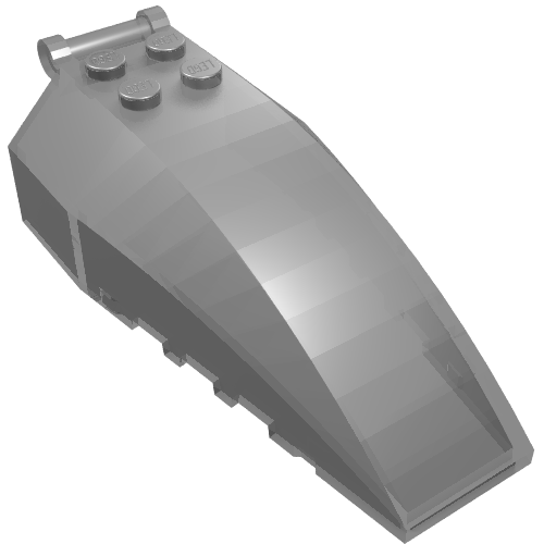 Rendu LDraw de Pare-brise 8 x 4 x 2 avec 4 tenons et poignée (Windscreen 8 x 4 x 2 with 4 Studs and Handle), couleur indicative