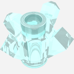Rendu LDraw de Roche 1 x 1 cristal 4 pointes (Rock 1 x 1 Crystal 4 Point), couleur indicative