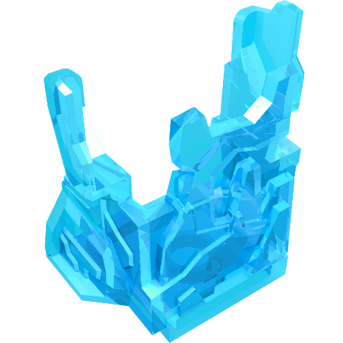 Rendu LDraw de Panneau de roche 2 x 4 x 3 avec des fractures (chima icecage) (Rock Panel 2 x 4 x 3 with Fractures (Chima Icecage)), couleur indicative
