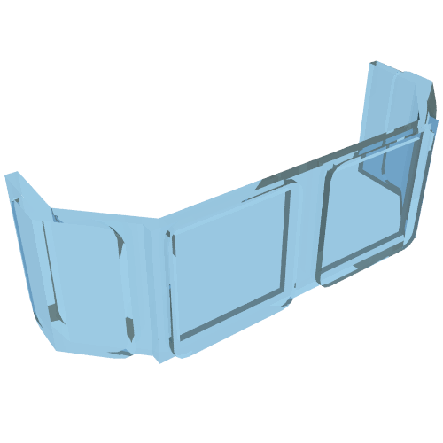 Rendu LDraw de Verre pour train avant 2 x 6 x 2 (Glass for Train Front 2 x 6 x 2), couleur indicative