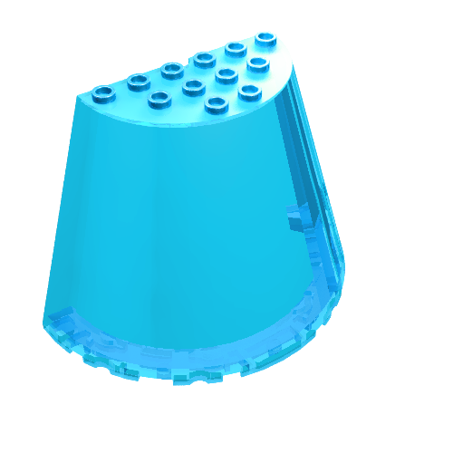 Rendu LDraw de Demi cône 10 x 5 x 6 [sans motif] (Cone Half 10 x 5 x 6 [Plain]), couleur indicative