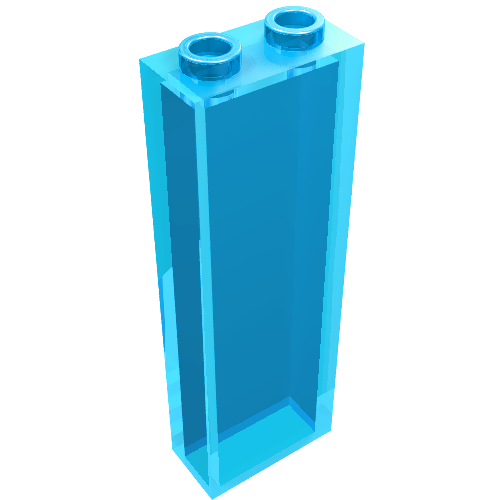 Rendu LDraw de Brique 1 x 2 x 5 sans support latéral (Brick 1 x 2 x 5 without Side Supports), couleur indicative