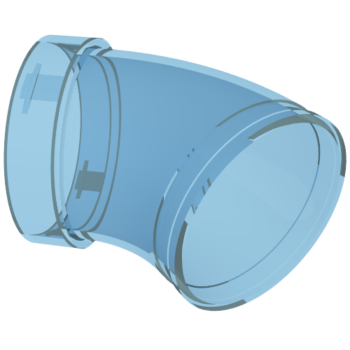 Rendu LDraw de Tube, glissière courbée 45deg (Tube, Slide Curved 45deg), couleur indicative