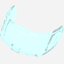 Rendu LDraw de Verre pour avion Fuselage incurvé vers l'avant 6 x 10 (Glass for Aircraft Fuselage Curved Forward 6 x 10 Top), couleur indicative