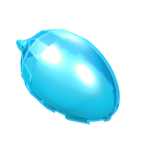 Rendu LDraw de Pare-brise 6 x 4 x 2 1/3 bubble auvent avec poignée (Windscreen 6 x 4 x 2 1/3 Bubble Canopy with Handle), couleur indicative
