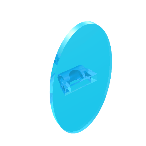 Rendu LDraw de Bouclier ovoïde avec poignée [sans motif] (Shield Ovoid with Grip [Plain]), couleur indicative