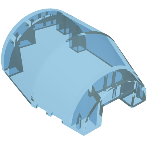 Rendu LDraw de Avion Fuselage courbé vers l'avant 6 x 7 x 2 2/3 haut (Aircraft Fuselage Curved Forward 6 x 7 x 2 2/3 Top), couleur indicative