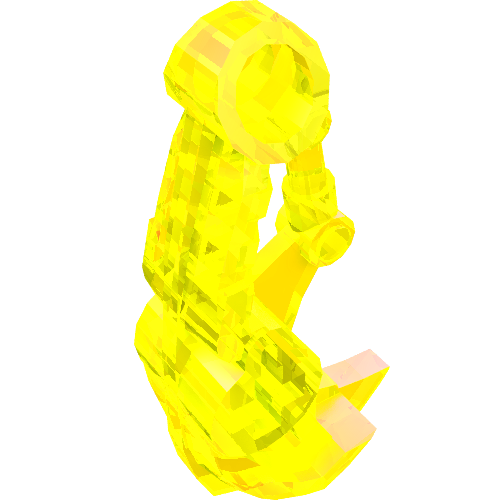 Rendu LDraw de Large Figure tête Connector Block Eye/Brain Stalk (Toa Okoto), couleur indicative