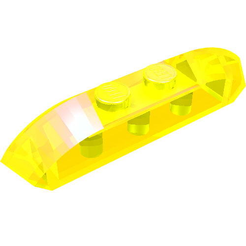 Rendu LDraw de Brique courbée 1 x 4 avec extrémités inclinées et deux dessus tenons (Brick Curved 1 x 4 with Sloped Ends and Two Top Studs), couleur indicative