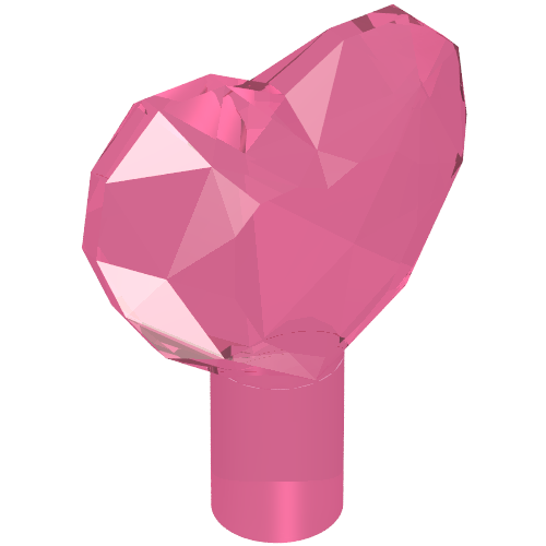Rendu LDraw de Pierre - bijou de cœur avec arbre (Rock - Heart Jewel with Shaft), couleur indicative