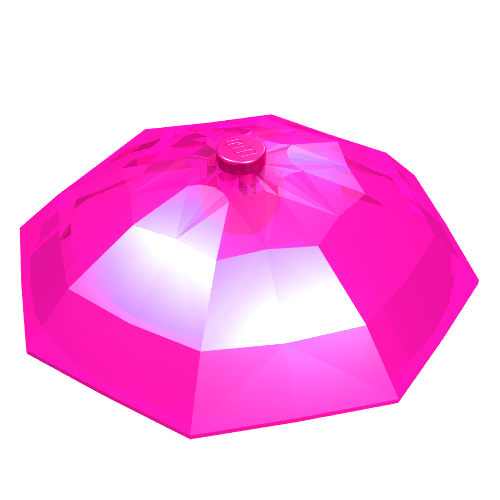Rendu LDraw de Équipement Parapluie haut sans rabats inférieurs, 6 x 6 avec dessus tenon (Equipment Umbrella Top with No Bottom Flaps, 6 x 6 with Top Stud), couleur indicative