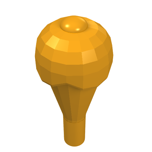 Rendu LDraw de Cornet de crème glacée avec de la crème glacée (Food Ice Cream Cone with Ice Cream), couleur indicative