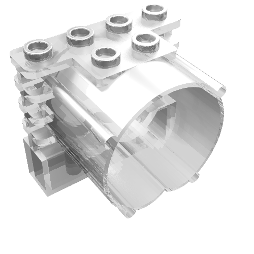 Rendu LDraw de Jointeur de tube d'aéro 3 x 4 x 3 (Aero Tube Joiner 3 x 4 x 3), couleur indicative