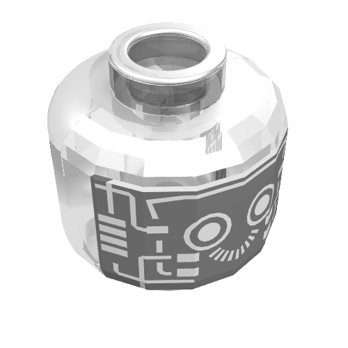 Tête de minifigurine droïde, or robot motif imprimé [tenon creux bouché] (Minifig Head Droid, Gold Robot Print [Blocked Open Stud])