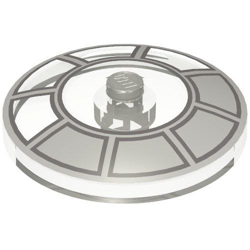 Rendu LDraw de Plat 4 x 4 inversé [radar] avec motif imprimé de cockpit de faucon millénaire (Dish 4 x 4 Inverted [Radar] with Millennium Falcon Cockpit Print), couleur indicative