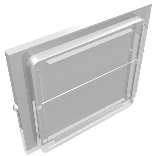 Rendu LDraw de Verre pour fenêtre de train 1 x 4 x 3 (Glass for Train Window 1 x 4 x 3), couleur indicative