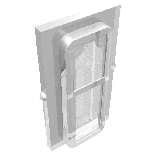 Rendu LDraw de Verre pour fenêtre de train 1 x 2 x 3 (Glass for Train Window 1 x 2 x 3), couleur indicative
