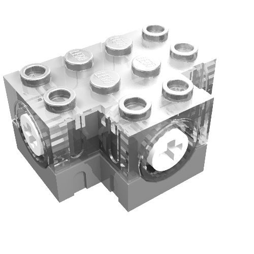 Rendu LDraw de Gearbox 3 x 4 x 1 2/3 avec Dark Gray Base, couleur indicative