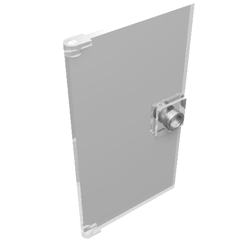 Rendu LDraw de Porte 1 x 4 x 6 lisse avec poignée carrée (Door 1 x 4 x 6 Smooth with Square Handle Plinth), couleur indicative