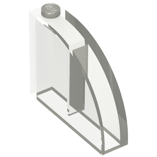 Rendu LDraw de Brique courbée 1 x 4 x 2 2/3 (Brick Curved 1 x 4 x 2 2/3), couleur indicative