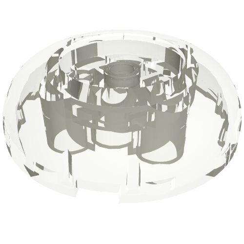 Rendu LDraw de Brique ronde 4 x 4 dessus de dôme avec rond 2 x 2 encastrés, 4 tenons (Brick Round 4 x 4 Dome Top with Round 2 x 2 Recessed, 4 Studs), couleur indicative