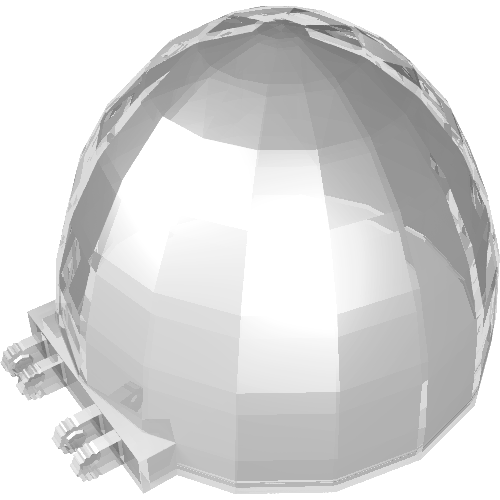 Rendu LDraw de Windscreen 8 x 8 x 5 Dome avec Dual 2 Fingers, couleur indicative