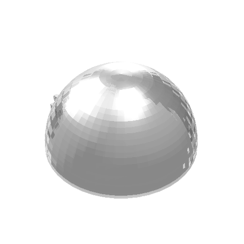 Rendu LDraw de Pare-brise 8 x 8 x 3 dôme avec double 2 doigts - 7 dents (Windscreen 8 x 8 x 3 Dome with Dual 2 Fingers - 7 Teeth), couleur indicative